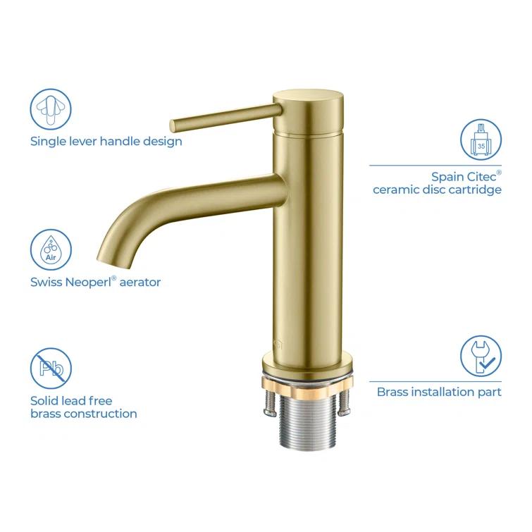 Circular Single-Hole Single-handle Bathroom Faucet