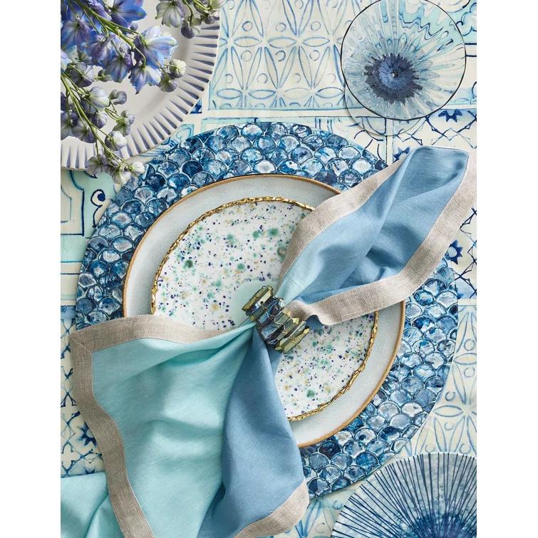 Midnight Iridescent Crystal and Iron Napkin Ring Set