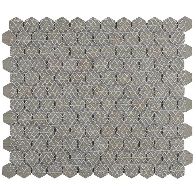 Hudson 1" Hex 11-7/8 " x 13-1/4 " Porcelain Mosaic Floor and Wall Tile