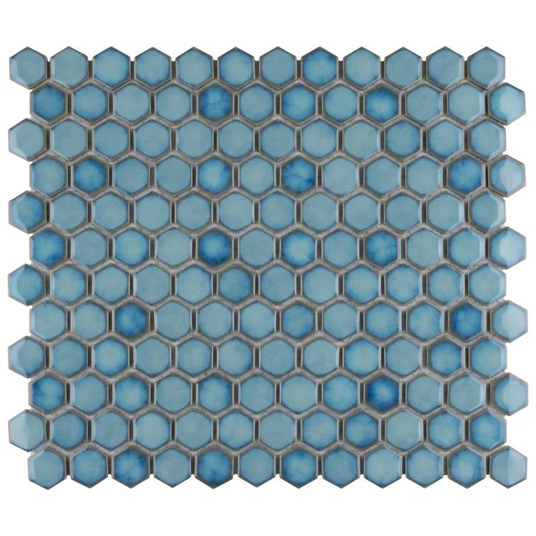Hudson 1" Hex 11-7/8 " x 13-1/4 " Porcelain Mosaic Floor and Wall Tile