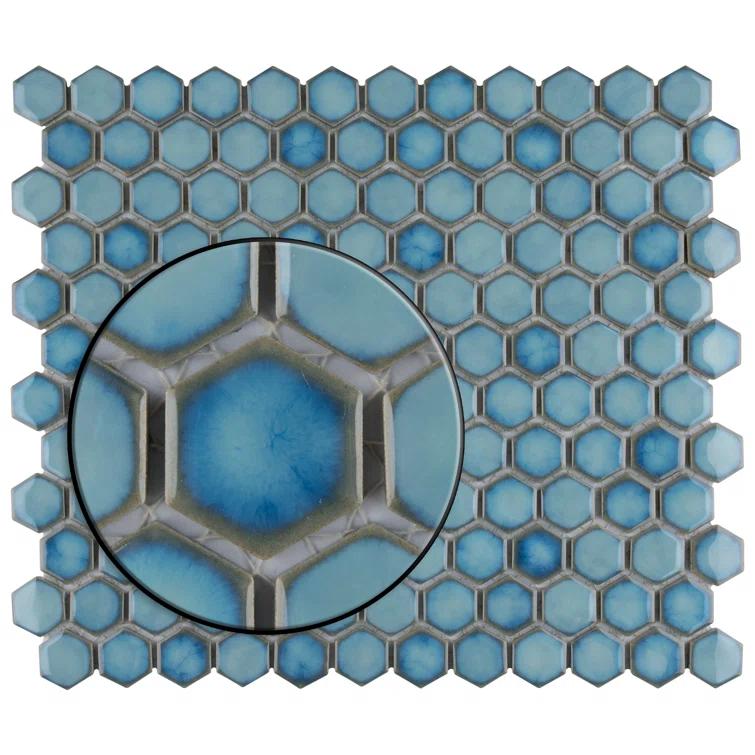 Hudson 1" Hex 11-7/8 " x 13-1/4 " Porcelain Mosaic Floor and Wall Tile