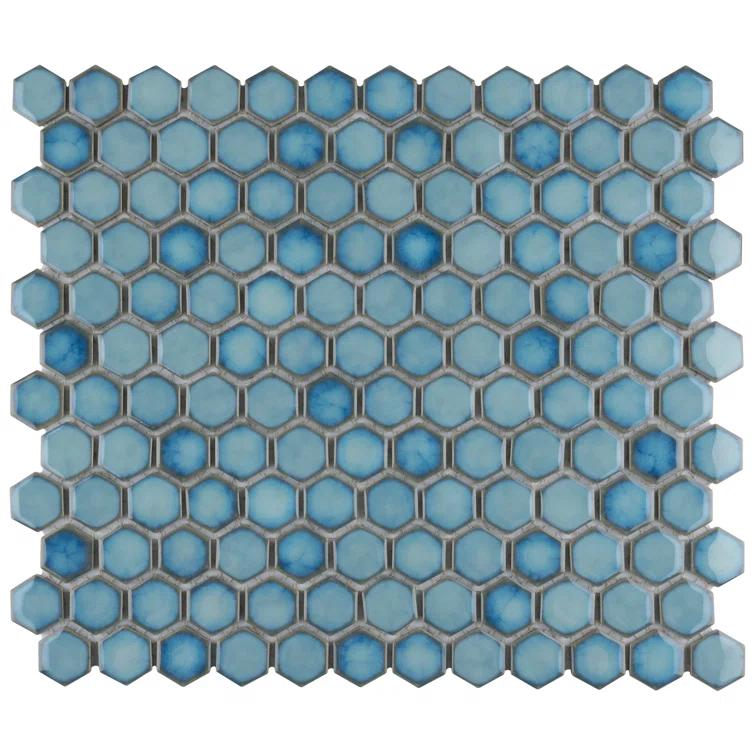 Hudson 1" Hex 11-7/8 " x 13-1/4 " Porcelain Mosaic Floor and Wall Tile