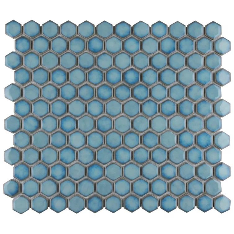 Hudson 1" Hex 11-7/8 " x 13-1/4 " Porcelain Mosaic Floor and Wall Tile