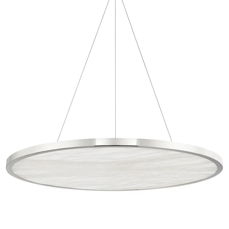 Eastport 36" Polished Nickel LED Glass Pendant