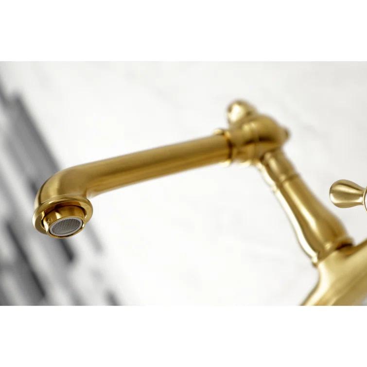 Kingston Brass English Country Two-Handle 2-Hole Wall Mount Bathroom Faucet