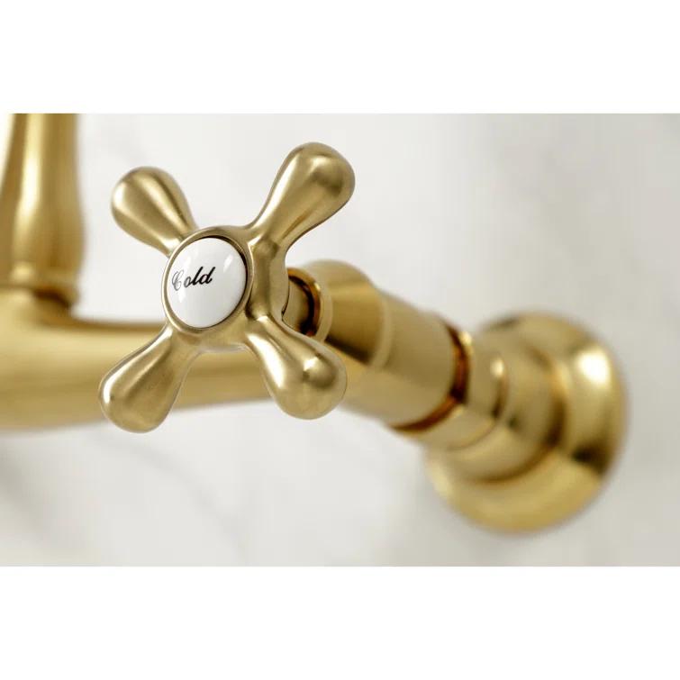 Kingston Brass English Country Two-Handle 2-Hole Wall Mount Bathroom Faucet