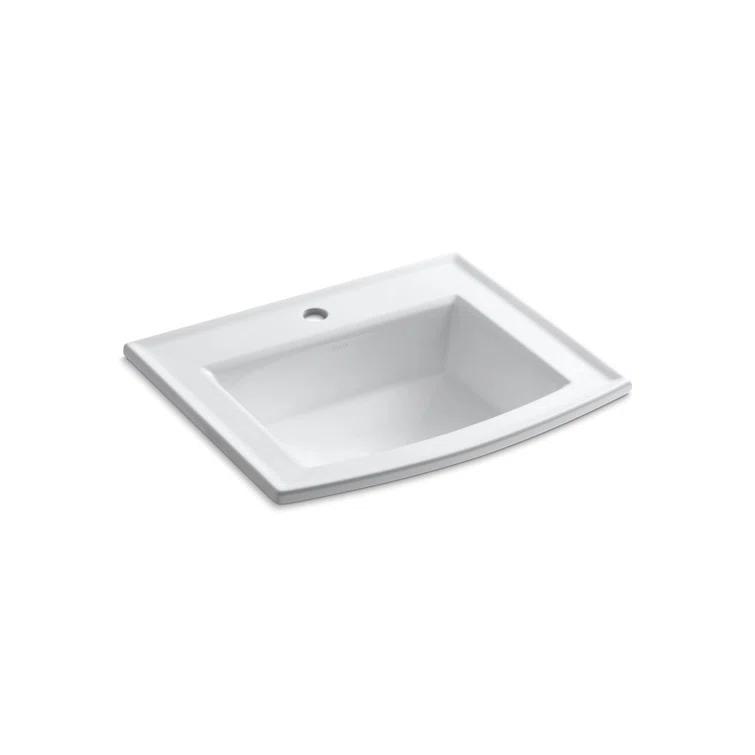 Archer® Vitreous China Rectangular Drop-In Bathroom Sink with Overflow