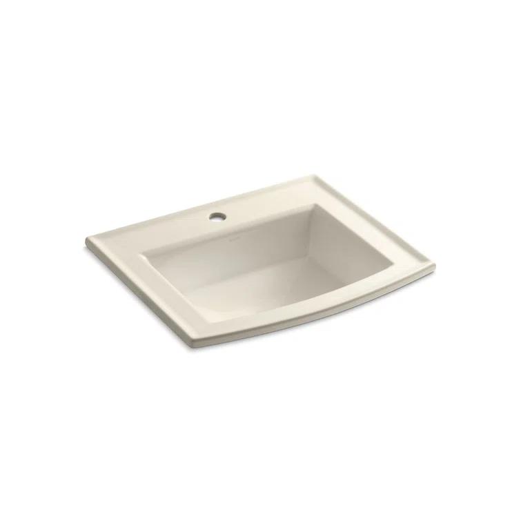 Archer® Vitreous China Rectangular Drop-In Bathroom Sink with Overflow