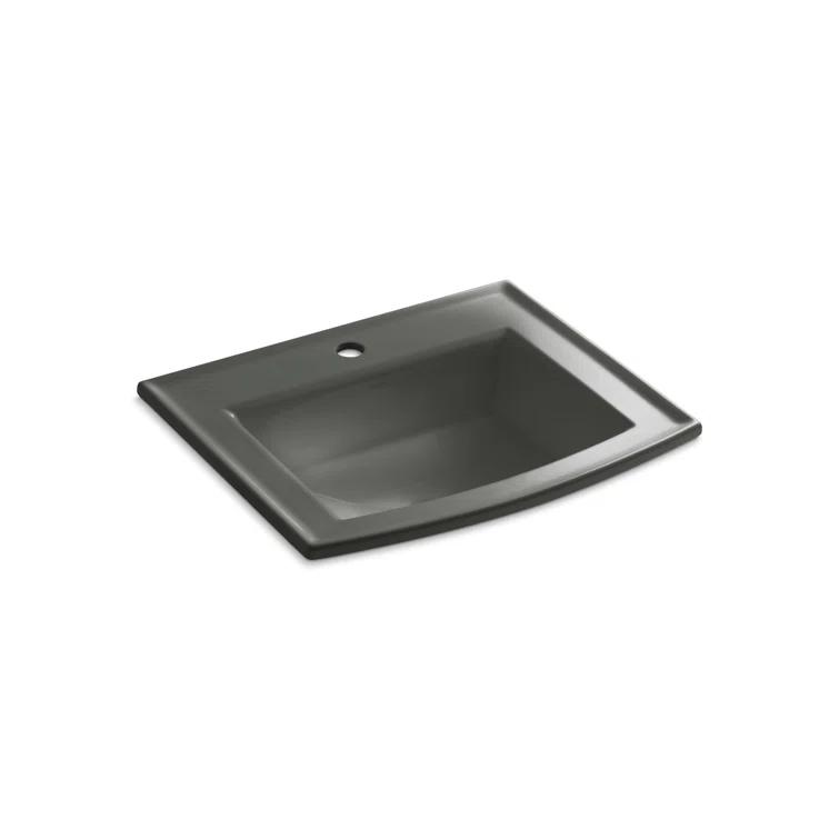 Archer® Vitreous China Rectangular Drop-In Bathroom Sink with Overflow