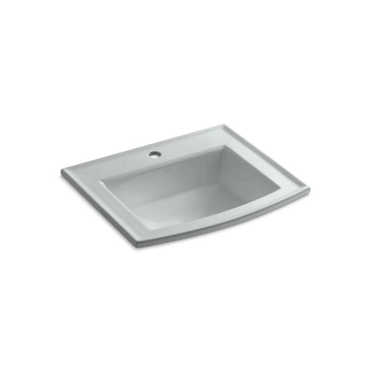 Archer® Vitreous China Rectangular Drop-In Bathroom Sink with Overflow