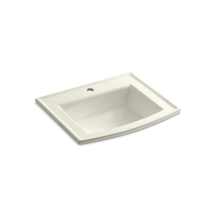 Archer® Vitreous China Rectangular Drop-In Bathroom Sink with Overflow