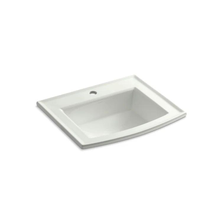 Archer® Vitreous China Rectangular Drop-In Bathroom Sink with Overflow