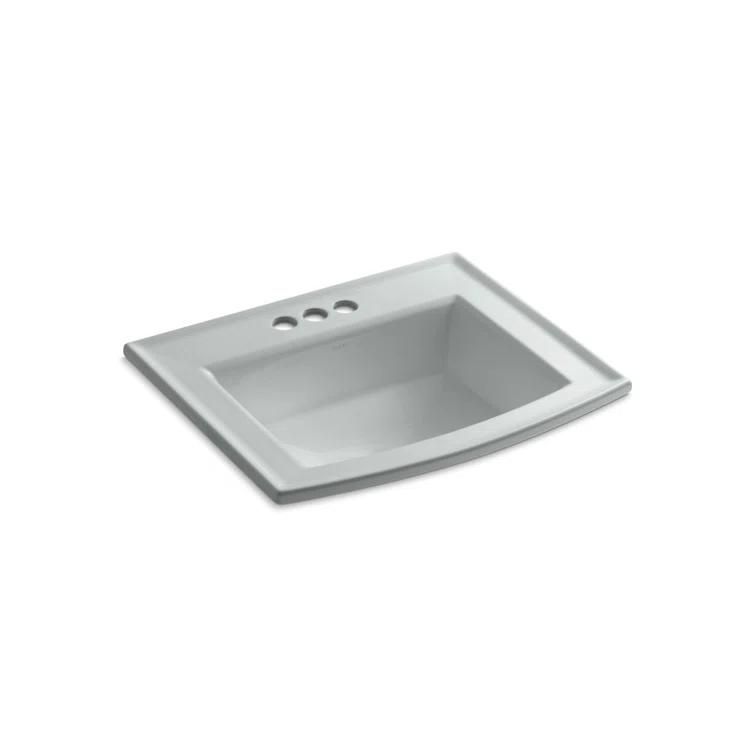 Archer® Vitreous China Rectangular Drop-In Bathroom Sink with Overflow