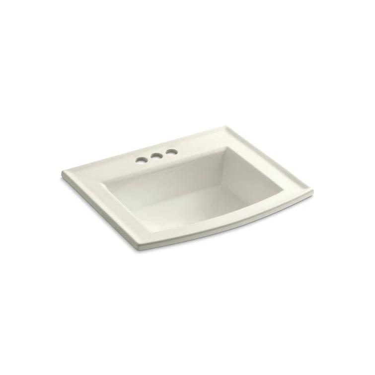 Archer® Vitreous China Rectangular Drop-In Bathroom Sink with Overflow