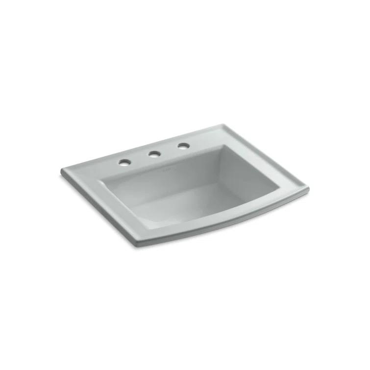 Archer® Vitreous China Rectangular Drop-In Bathroom Sink with Overflow