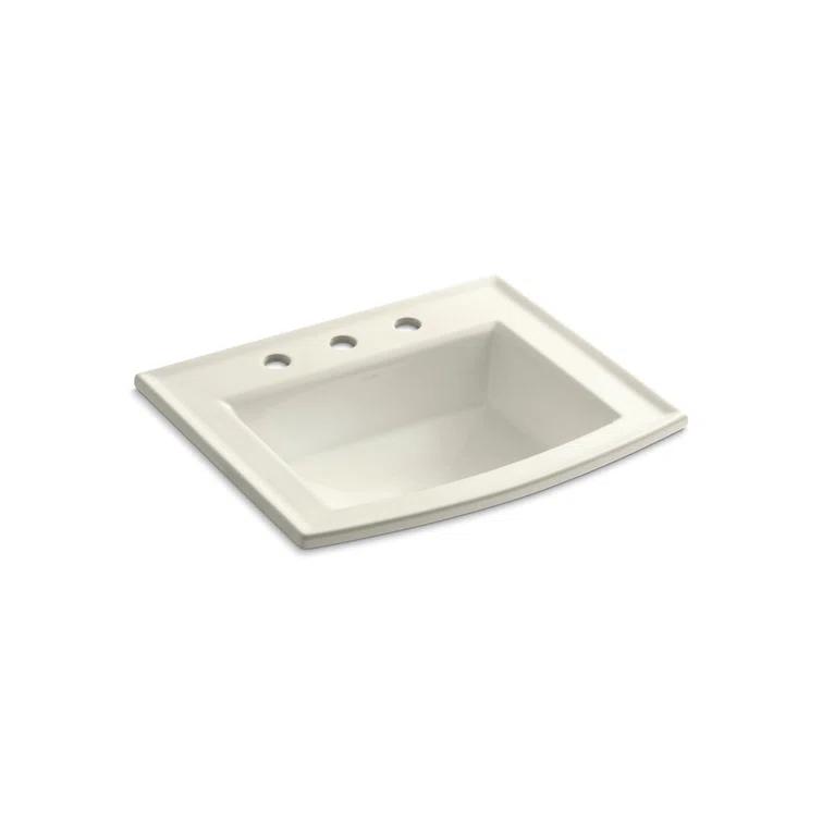 Archer® Vitreous China Rectangular Drop-In Bathroom Sink with Overflow