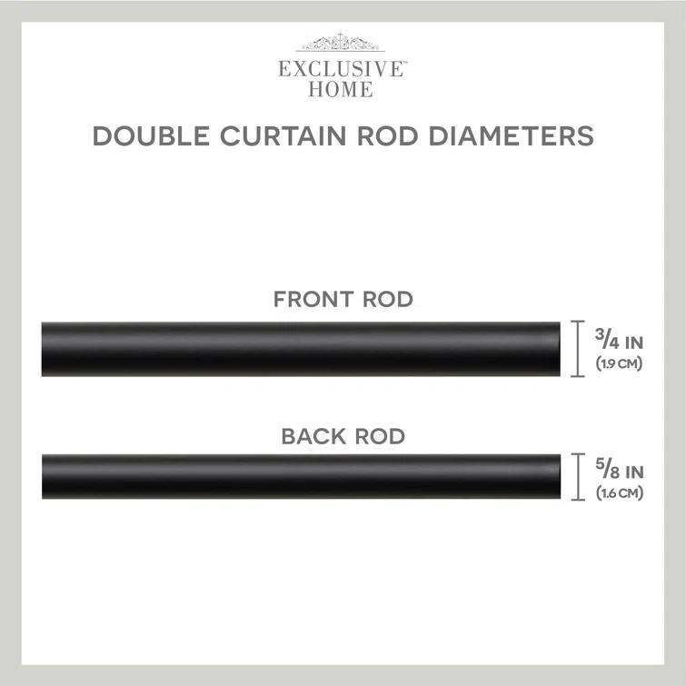 Amalgamated Textiles Ogee Double Window Curtain Rod and Finial Set