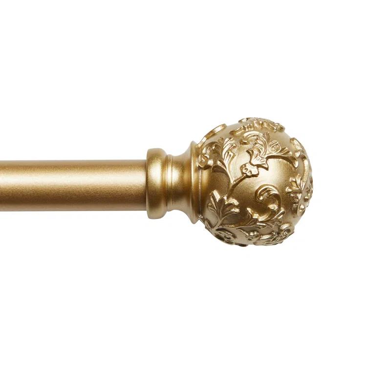 Jewett Exclusive Home Vine 1" Curtain Rod and Coordinating Finial Set, Adjustable