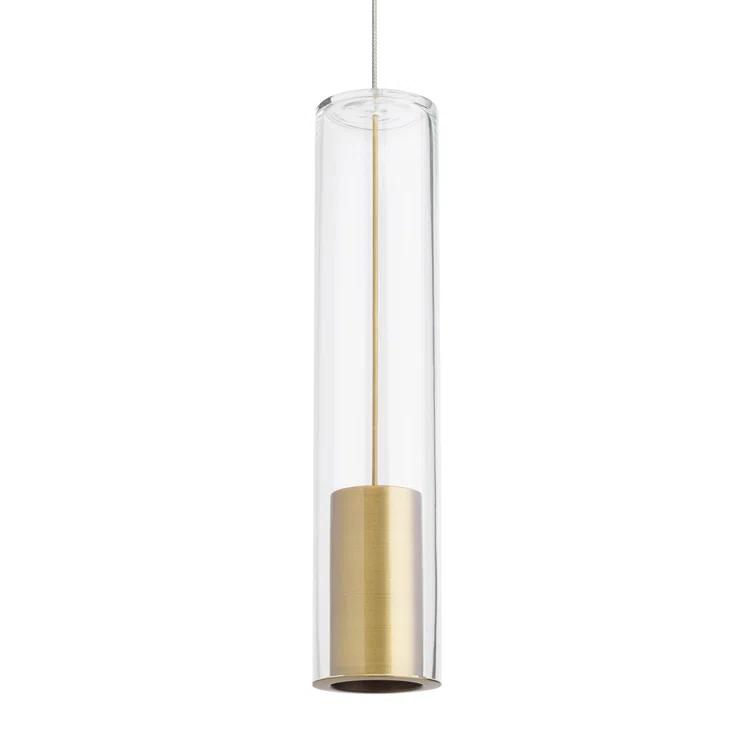Aged Brass Mini Island Pendant with Clear Glass Shade