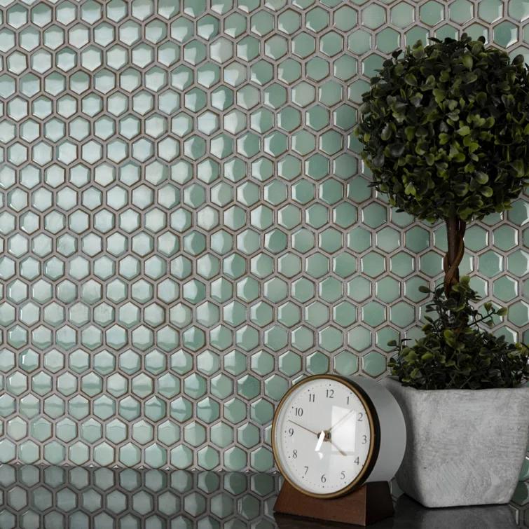 Hudson 1" Hex 11-7/8 " x 13-1/4 " Porcelain Mosaic Floor and Wall Tile
