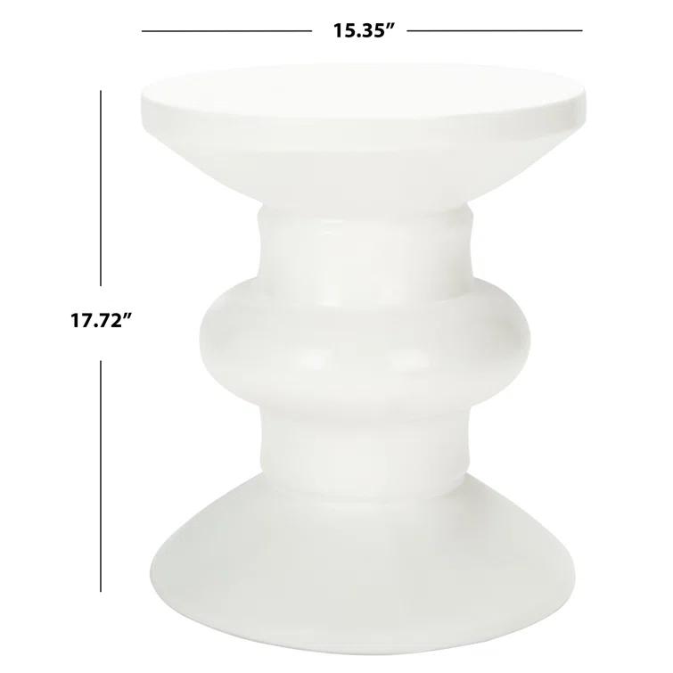 Jiraiya Concrete Accent Stool - Indoor/Outdoor - VNN1033 - White - Safavieh