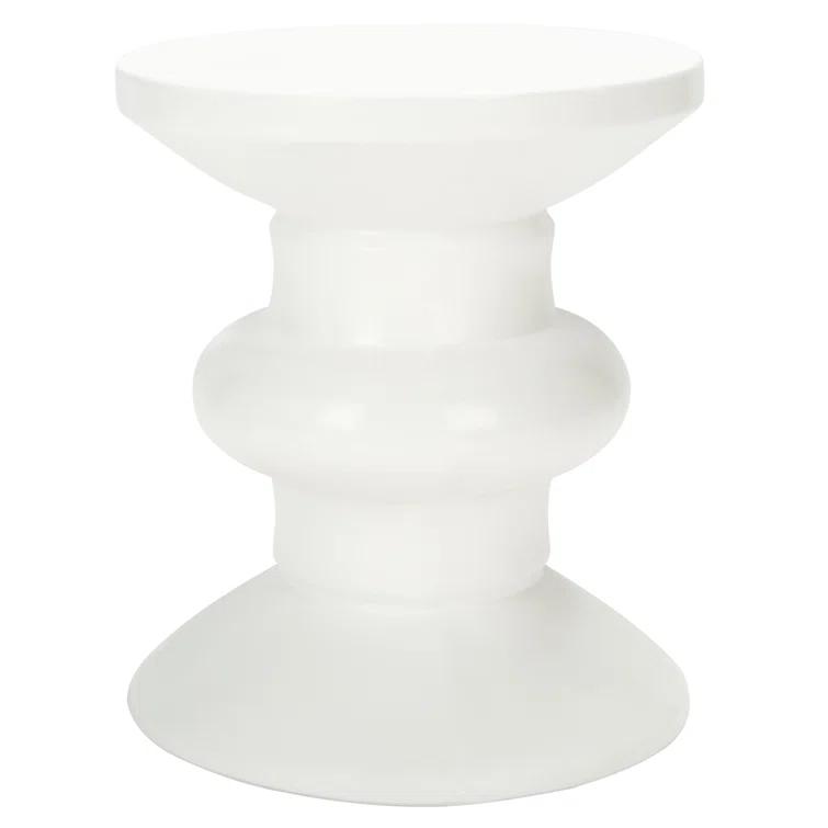 Jiraiya Concrete Accent Stool - Indoor/Outdoor - VNN1033 - White - Safavieh