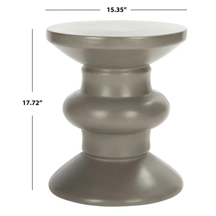 Jiraiya Concrete Accent Stool - Indoor/Outdoor - VNN1033 - Gray - Safavieh