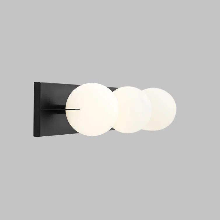 Orbel Matte Black Dimmable LED Vanity Light with Frosted Glass