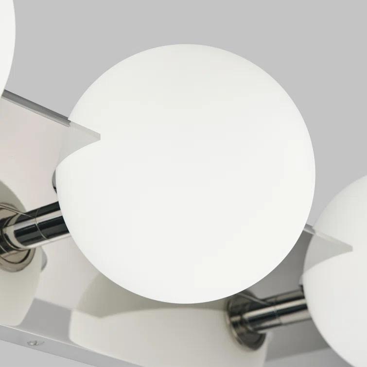 Orbel Mid-Century Modern Polished Nickel 3-Light LED Vanity Light