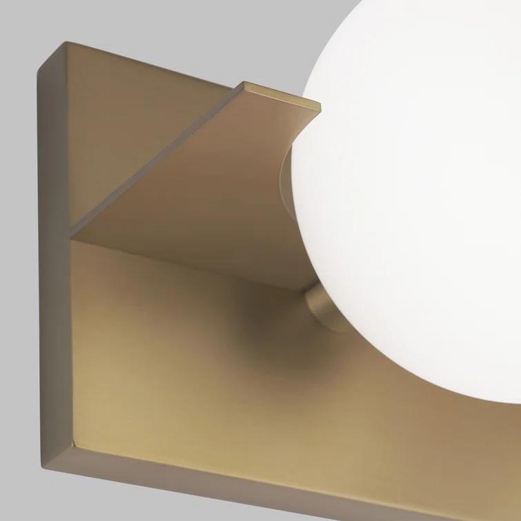 Orbel Aged Brass 3-Light LED Bathroom Vanity with Frosted Glass