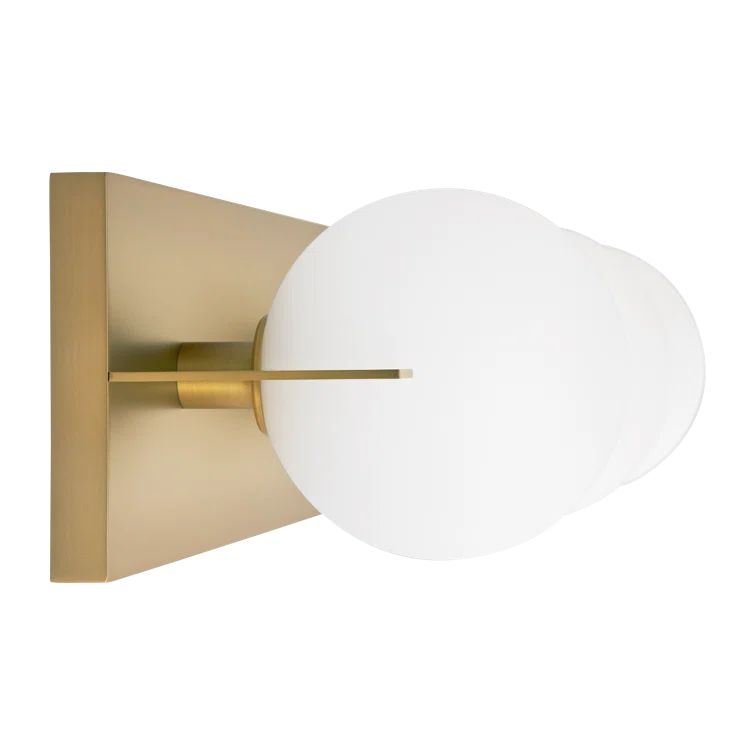 Orbel Aged Brass 3-Light LED Bathroom Vanity with Frosted Glass