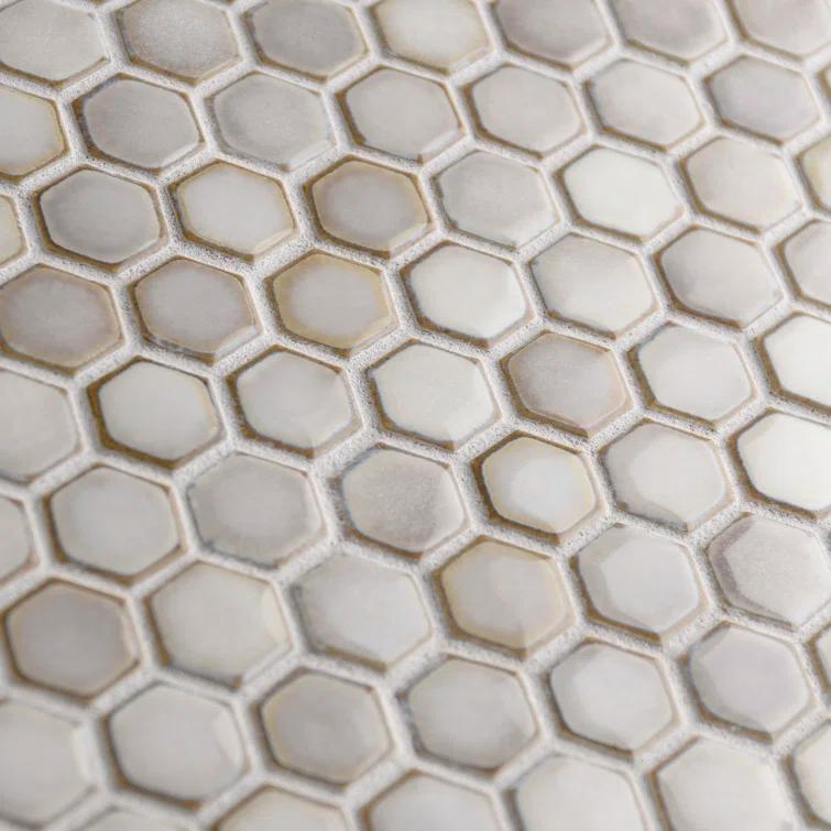 Hudson 1" Hex 11-7/8 " x 13-1/4 " Porcelain Mosaic Floor and Wall Tile
