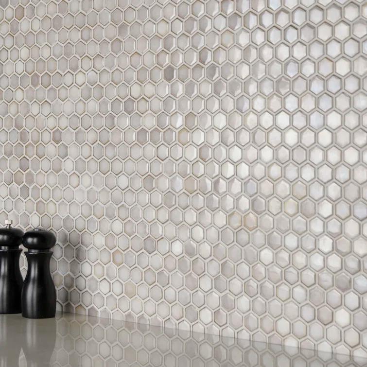 Hudson 1" Hex 11-7/8 " x 13-1/4 " Porcelain Mosaic Floor and Wall Tile