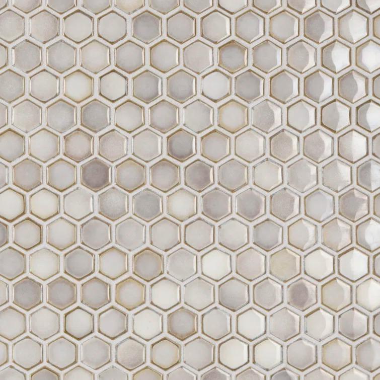 Hudson 1" Hex 11-7/8 " x 13-1/4 " Porcelain Mosaic Floor and Wall Tile
