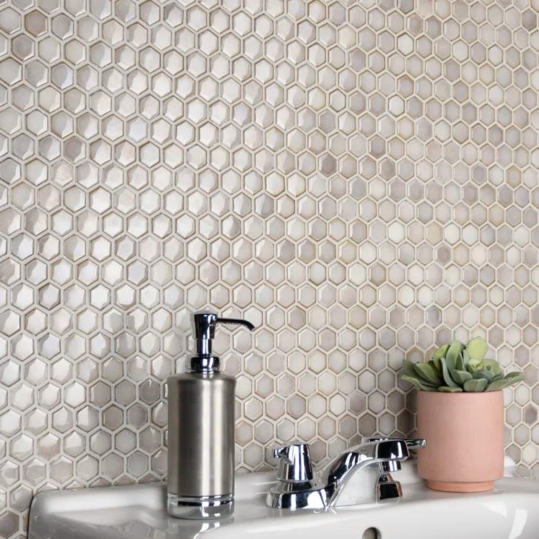 Hudson 1" Hex 11-7/8 " x 13-1/4 " Porcelain Mosaic Floor and Wall Tile