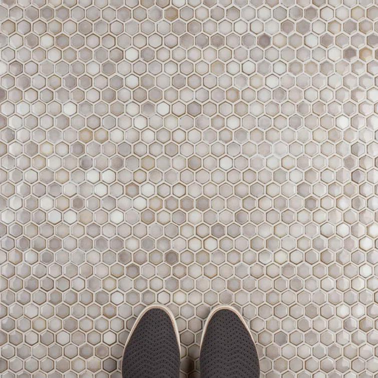 Hudson 1" Hex 11-7/8 " x 13-1/4 " Porcelain Mosaic Floor and Wall Tile