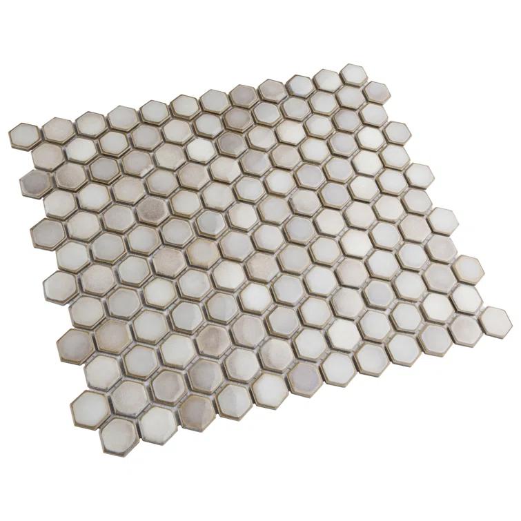 Hudson 1" Hex 11-7/8 " x 13-1/4 " Porcelain Mosaic Floor and Wall Tile
