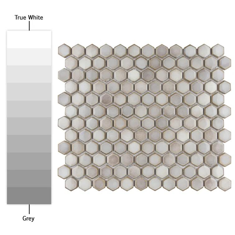 Hudson 1" Hex 11-7/8 " x 13-1/4 " Porcelain Mosaic Floor and Wall Tile