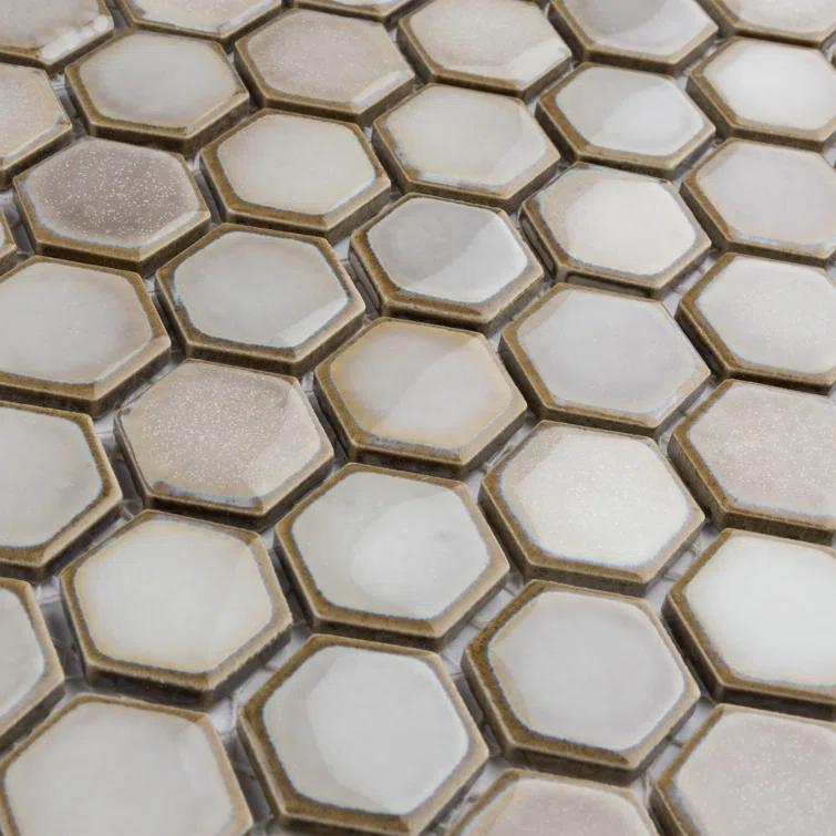 Hudson 1" Hex 11-7/8 " x 13-1/4 " Porcelain Mosaic Floor and Wall Tile