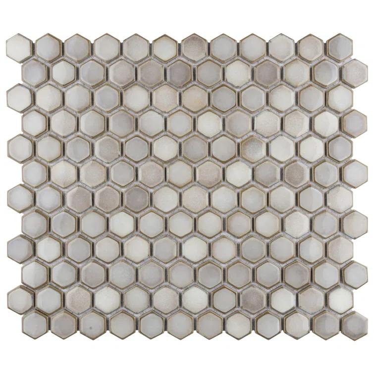 Hudson 1" Hex 11-7/8 " x 13-1/4 " Porcelain Mosaic Floor and Wall Tile