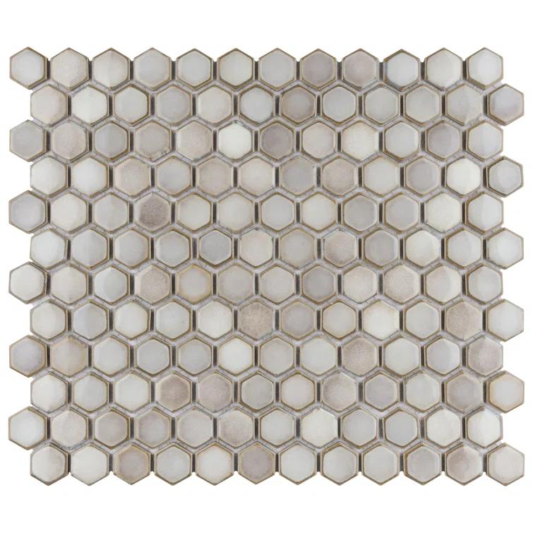 Hudson 1" Hex 11-7/8 " x 13-1/4 " Porcelain Mosaic Floor and Wall Tile