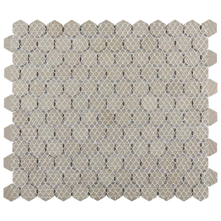 Hudson 1" Hex 11-7/8 " x 13-1/4 " Porcelain Mosaic Floor and Wall Tile