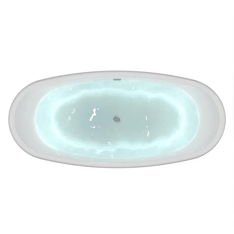 66.14'' x 30.71'' Freestanding Soaking Acrylic Bathtub