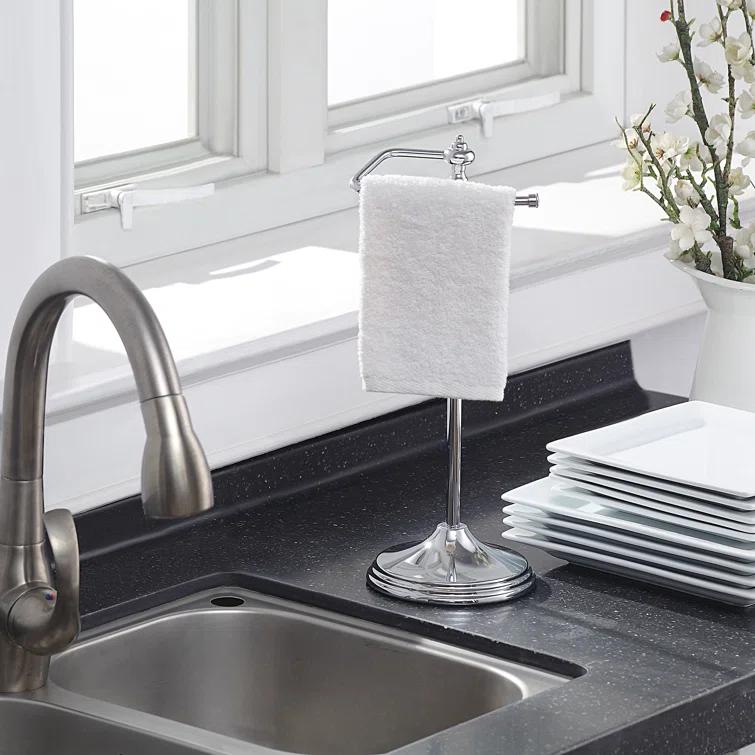 SunnyPoint WF-0K-JOC0-XLSW Heavy Weight Classic Decorative Metal Fingertip Towel Holder Stand