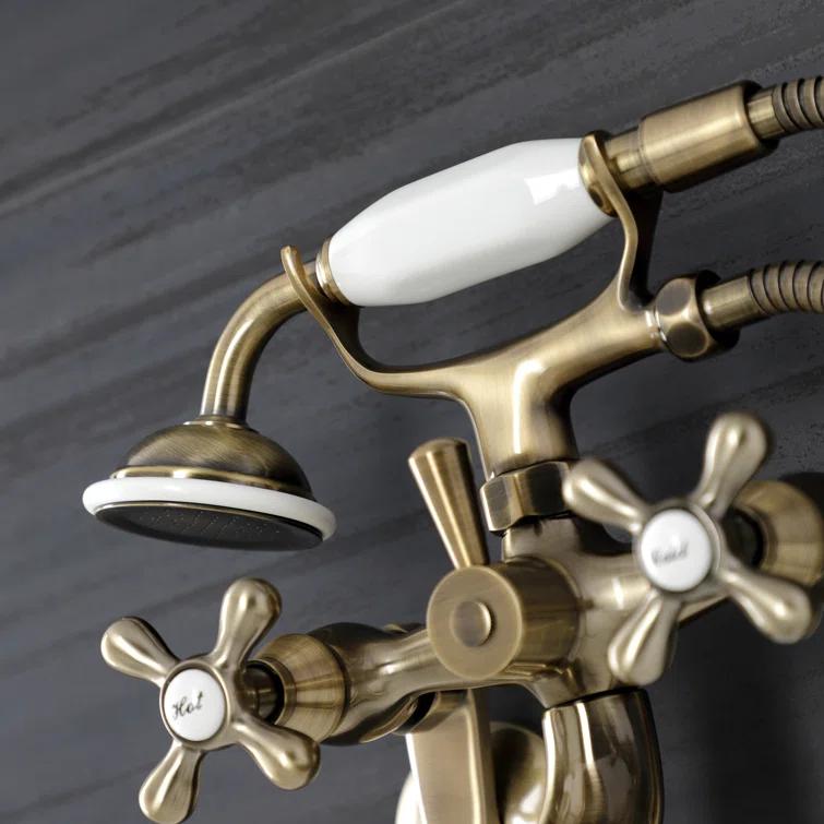 Kingston Brass Kingston Two-Handle Clawfoot Tub Faucet with Hand Shower