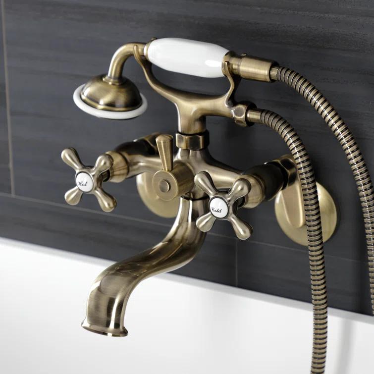 Kingston Brass Kingston Two-Handle Clawfoot Tub Faucet with Hand Shower