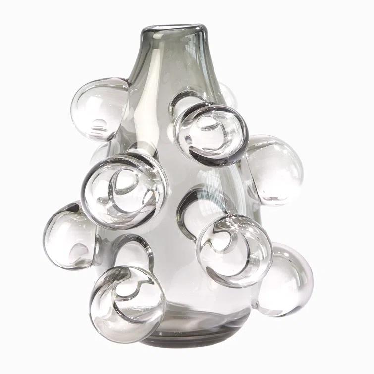 Global Views Bubbled Vase-Smoke Grey-Lg