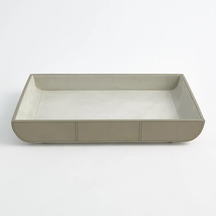 Global Views Curved Corner Tray-Light Grey
