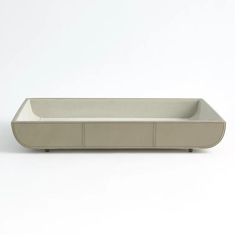 Global Views Curved Corner Tray-Light Grey