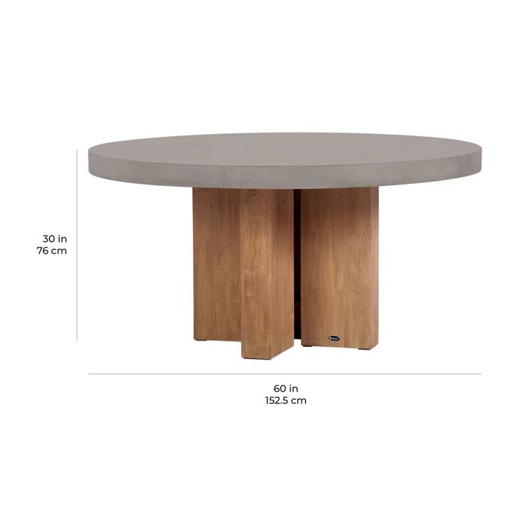 Seasonal Living Java Round Concrete Outdoor Dining Table
